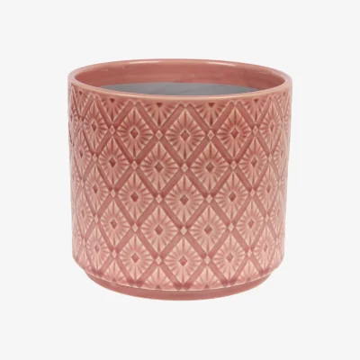 The Range Patterned Plant Pot - Pink / 14cm