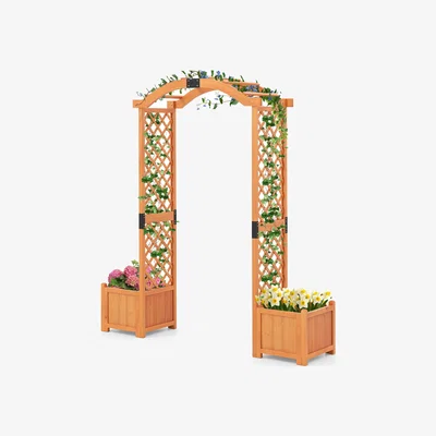 The Range Garden Arbor with Planter Boxes - Orange