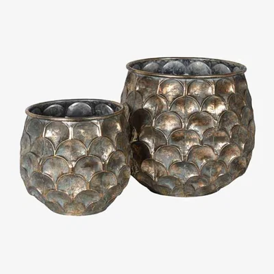 Rockett St George Set Of 2 Petal Effect Planters
