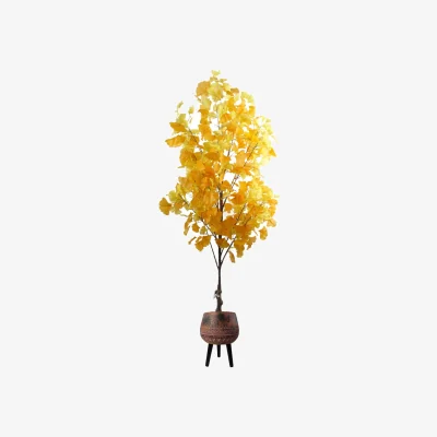 The Range Pegdev Ginkgo Tree with Rustic Brown Planter 150cm - Yellow