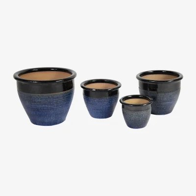 The Range Relief Planter - Blue / 19.7cm