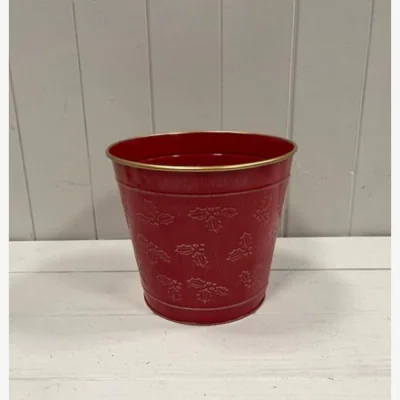 The Range Rustic Red Christmas Holly Pot - Red