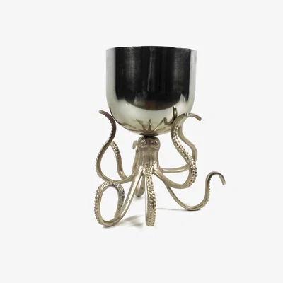 The Range Silver Metal Octopus Bowl Style Planter - Silver