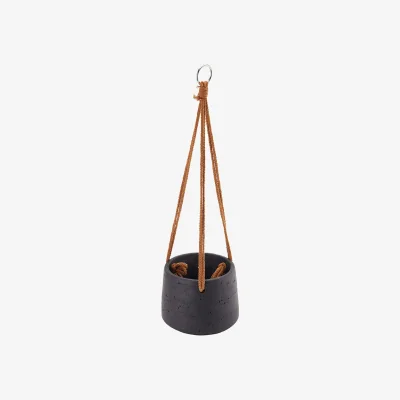 The Range Breeins Nordic Cement Hanging Plant Pot - Black