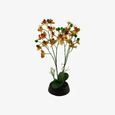 The Range 43cm Artificial Orchid in Ceramic Planter - Yellow