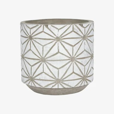 The Range Lovely Small Geometric Plant Pot - White