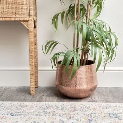 The Range Large Round Patterned Planter - Copper