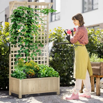 The Range Wood Planters with Trellis Planter Box - N/A