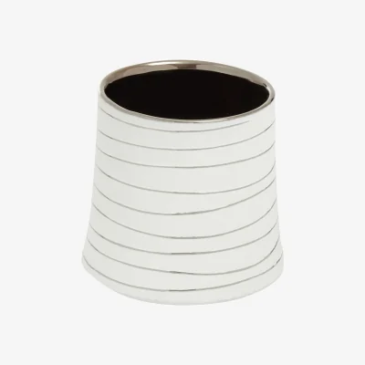 The Range Haldis Small White and Silver Ceramic Planter - Silver