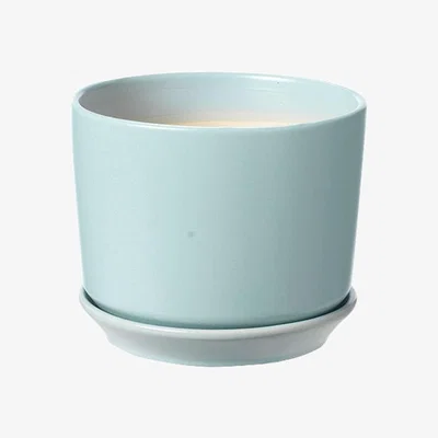 The Range Indoor Ceramic Pot With Built In Saucer - Duck Egg Blue / 13.5cm