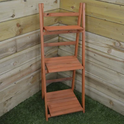 The Range Outdoor Wooden Garden 3 Tier  Shelf Display Planter for Plants, Flowers, Herbs - Yellow