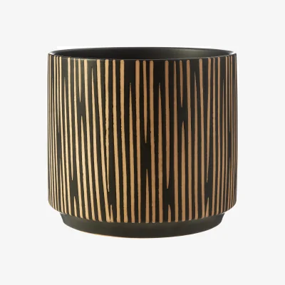 The Range Kiso Small Black and Cream Finish Planter - Black
