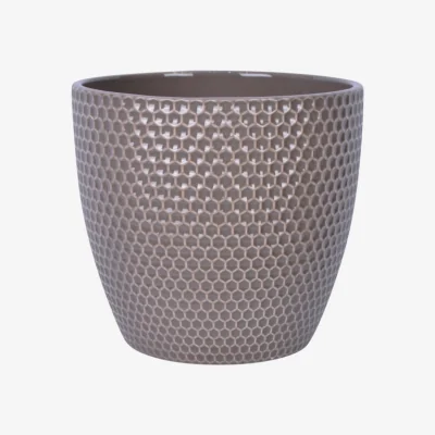 The Range Honeycomb Finish Planter  - Taupe  / 19cm