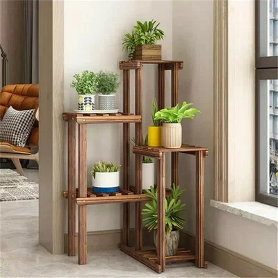 The Range Multi Level Wooden Plant Stand - Natural
