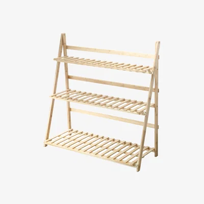The Range 3 Tier Bamboo Folding Plant Stand - Natural
