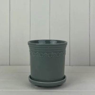 The Range Classic Rounded Grey Saucer Pot Plant pot - Grey