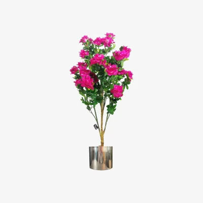 The Range Luxury Flowering Artificial Trees - Pink Silver Planter / 105cm / 50cm
