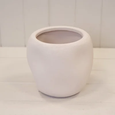 The Range White Textured Stone Plant Pot - White