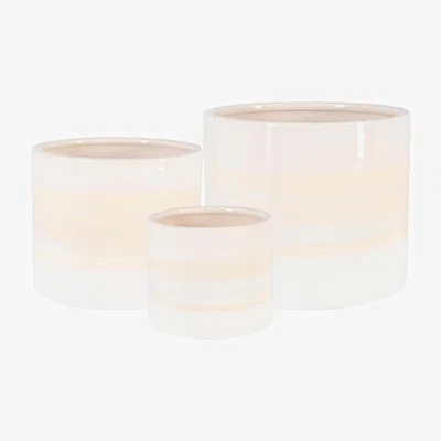 The Range Reactive Glaze Plant Pots 3 Sizes - Natural