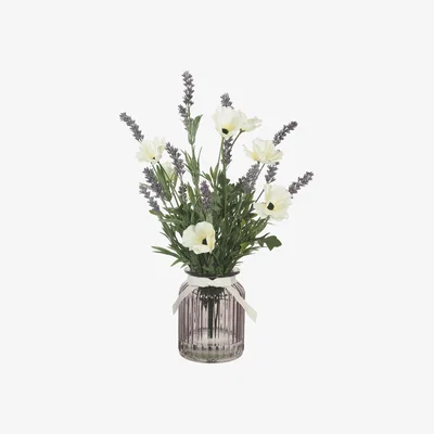 The Range Complete Wild Poppy and Jar Arrangement - Cream