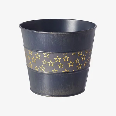 The Range Gold Star Lined Tin Pot  - H14 x W17 cm / 17cm / 0.4kg
