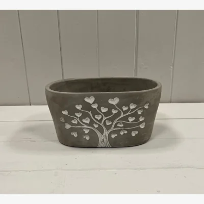 The Range Sturdy Grey Cement Love Tree Trough - Grey