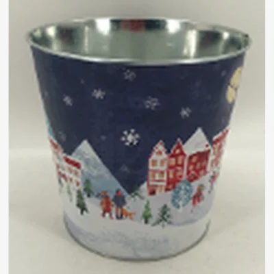 The Range Large Blue Christmas Village Scene Pot - Blue