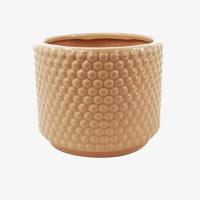 The Range Dusty Pink Raised Dots Ceramic Plant Pot - Pink