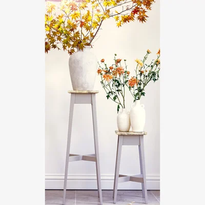 The Range Florence Set of Two Wooden Plant Stands - Truffle