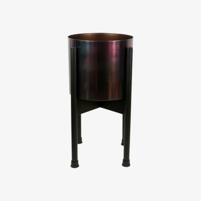 The Range Leaf Metal Planter - Black