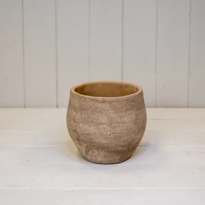 The Range Sturdy Grey Cement Planter for Decoration - Brown