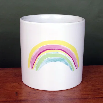 The Range Ceramic Rainbow Planter Plant Pot - Pink