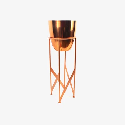 The Range Copper Planter with Matching Stand - Bronze
