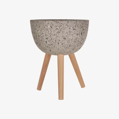 The Range Darnell Medium Grey Speckled Planter - Grey
