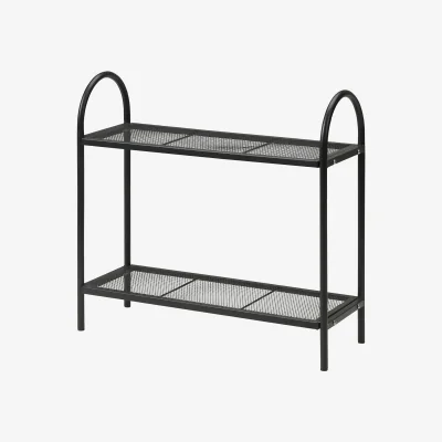 The Range 2 Tier Plant Stand Indoor or Outdoor Weather Resistant Mesh Design - Black