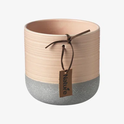 The Range Two Tone Ceramic Indoor Plant Pot - Tropical Peach