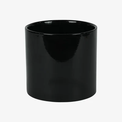The Range Modern Glossy Black Ceramic Indoor Plant Pot - H13 x W13.5cm / 13.5cm