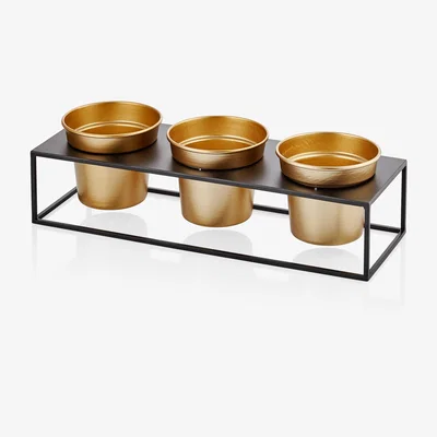 The Range The Mia 3in1 Gold Succulent Plant Pot - Gold and Black