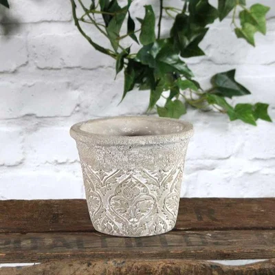 The Range Baroque Plant Pot - White / 14cm