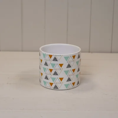 The Range Charming  Rustic White Geometric Pot - Multi
