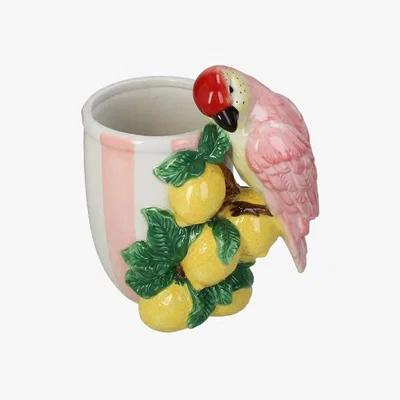 Rockett St George Lemon & Parrot Pink Stripe Indoor Planter