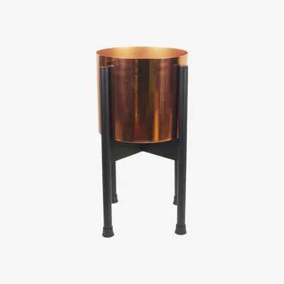 The Range Leaf Metal Planter - Brown