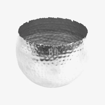 The Range Hammered Large Metal Bowl - Silver - Silver