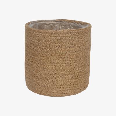 The Range Natural Jute Round Basket Planter - 16cm / 16cm