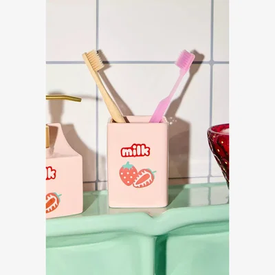 Urban Outfitters Strawberry Milk Storage Pot - Pink ALL at Urban Outfitters