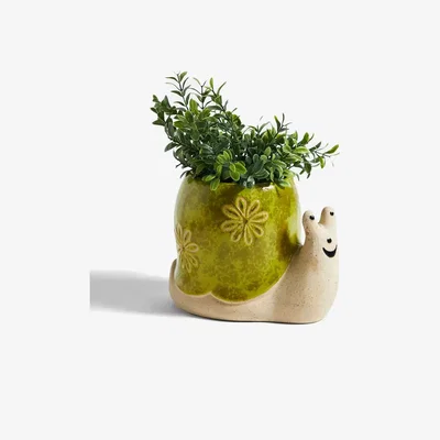 Urban Outfitters Urban Outfitters Cecile Snail Plant Pot - Green ALL