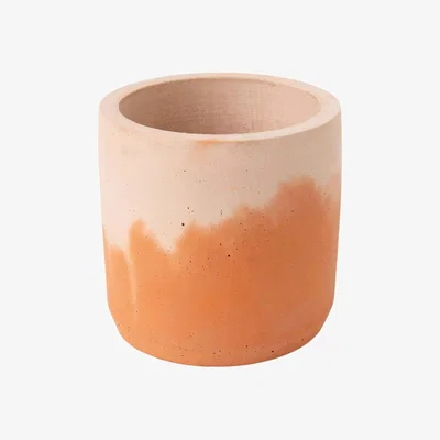 Wolf & Badger Rose Gold Concrete Cylinder Plant Pot - Terracotta & Blush Smith & Goat