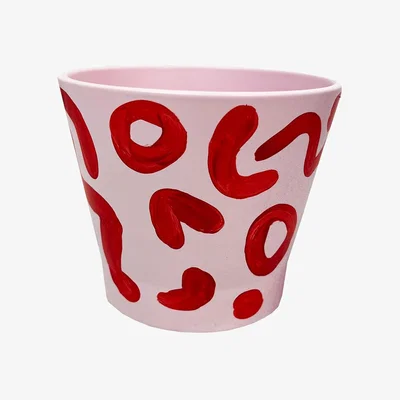Wolf & Badger Pink / Purple / Red Red Leopard Pink Plant Pot Quillattire