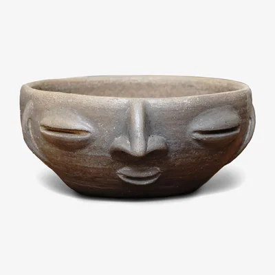 Wolf & Badger Grey Succulent Face Planter | Wool+Clay