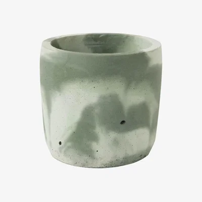 Wolf & Badger Green Concrete Cylinder Plant Pot - Khaki & Mint Smith & Goat